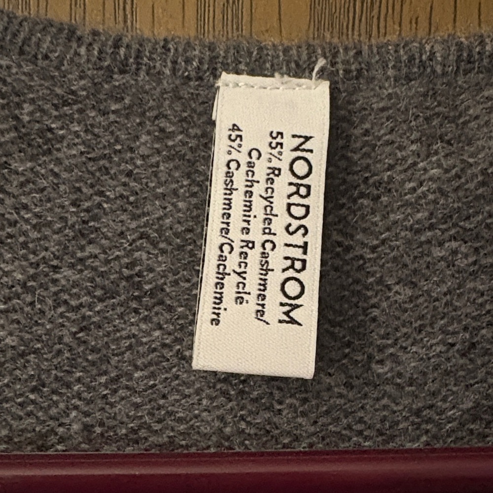 Nordstrom Soft Heather Gray Cashmere-Blend Shrug - Picture 2 of 5